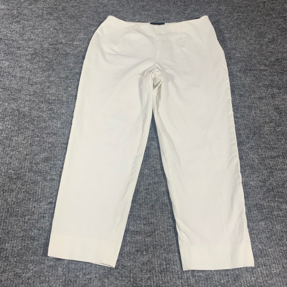 Piazza Sempione Audrey Pants Womens 48 White Cotton Blend Cropped Made In Italy